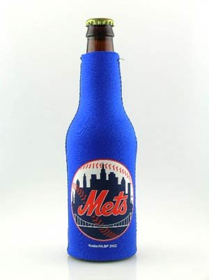 New York Mets Beer Bottle Koozies | Mets Neoprene Bottle Suit with Zipper