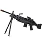 M248 120 FPS Spring Airsoft Machine Gun w/Shoulder Strap, Blue LED Light Attachment & Sample BBs