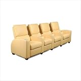 Bass Deco Penthouse Row of Four Lounger Deco Penthouse Row of Four Home Theater Chairs with Optional Motor