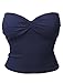 LE3NO Womens Stretchy Strapless Twisted Bustier Crop Top