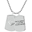Heart U Back Mini Dog Tag Chain Necklace