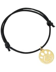 14k Yellow Gold 6.5-8" Our Cause for PawsTM Pendant Bracelet Jewelry W/.02 Ct Black CoRound W/Packaging