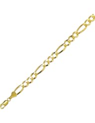 10 Karat 24" Yellow Gold 8.3mm Diamond Cut Royal Figaro Link With Lobster Clasp
