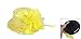 Ladies Yellow Flower Feather Decor Mini Top Hat Hairclip