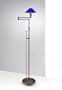 Holtkoetter Old Bronze Blue Shade Swing Arm Floor Lamp