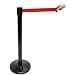 Accuform Signs PRB842RD Steel Blockade Retractable Belt Tape Facility Traffic Control Barrier, 2" Width, Black Post/Red Belt Tape