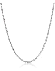 14k White Gold 1.8mm Square Byzantine Chain Necklace, 24"