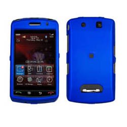 Fits Blackberry 9500 Storm 9530 Thunder Verizon Cell Phone Snap on Protector Faceplate Cover Housing Case – Solid Dark Blue Rubber Feel