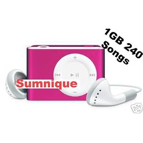 Sumnique 1GB Shuffle 240 Songs Pc + Mac (Pink)