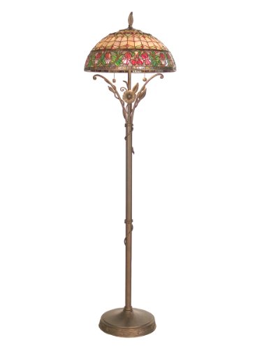 Dale Tiffany TF50101 Accardi Floor Lamp Antique Bronze and Art Glass Shade