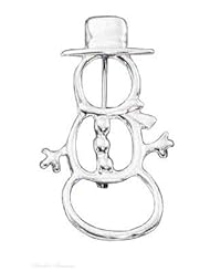 Sterling Silver Snowman Brooch Pin