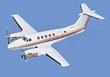 Beech King Air 200, White w/ Gold/Red/Blue Trim . Aircraft Model Mahogany Diecast Scale: 1/28