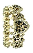 Betsey Johnson Women's Heart Of Gold Collection Leopard Charm Watch #BJ4134