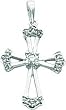 14K White Gold Diamond Cross Pendant