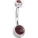 Swarovski Ruby DOUBLE GEM Belly Ring