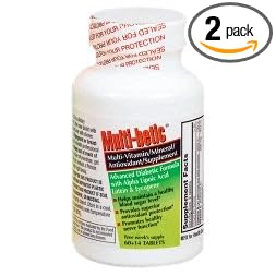 Multi-Betic Multi-Vitamin/Mineral/Antioxidant Tablets, Advanced Diabetic Formula, 60-Count Boxes (Pack of 2)