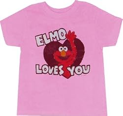 Sesame Street Elmo Loves You Pink T-Shirt Tee