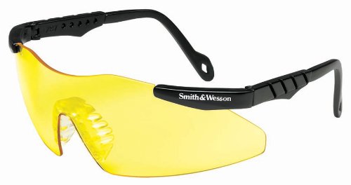 Smith and Wesson Safety Glasses (19826), Magnum 3G Safety Eyewear, Amber Lenses with Black Frame, 1/EACH