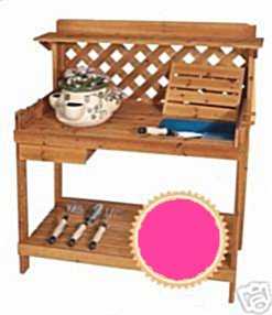Cedar Potters Table Bench For gardeners Draw & Soil Tray built in