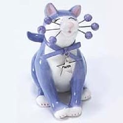 Amy Lacombe Whimsiclay Cat Faith Charm Cat