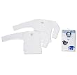 Unisex White 2 pk Long Sleeve Side Snap Shirt (0-3 Months)