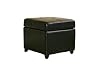 Biondello Square Leather Storage Ottoman in Black