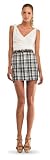 DOUBLEWEAVE PLAID SKIRT NAVY AND BROWN, M