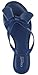 Capelli New York Ladies Fashion Flip Flop Jelly Thong With A Bow Navy 10