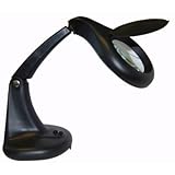 SE Black 2X Desk Top Magnifying Reading Lamp