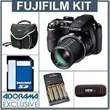 Fujifilm FinePix S4500 14MP Digital Camera Kit - Black - with 8GB SD Memory Card, Slinger Camera Bag. USB 2.0 SD Card Reader, 4 AA Nickel Metal Hydride (NiMH) 2900 mAH Rechargeable Batteries with 4-Hour AA & AAA Quick Charger, 110/220 volt