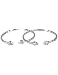 Arrow .925 Sterling Silver West Indian Bangles (Pair)