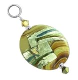 Lamp work Foil Swarovski Crystal Sterling Silver Oval Pendant