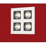 4flg. Einbauleuchte downlight Kardan f. Halogen & LED max. 50W GU10