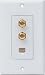 Niles® Audio 3-jack Wall Outlet for TV and Phone Cables