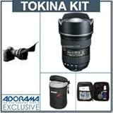 Tokina 16-28MM F/2.8 ATX Pro FX Zoom Lens For Canon EOS Digital SLR Cameras - Bundle - with Flex Lens Shade, Adorama Slinger Soft Lens Case Medium, Professional Lens Cleaning Kit