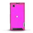 Back Cover for Motorola Devour A555 (Verizon) Snap-On Protector Rubberized Hard Case Hot Pink