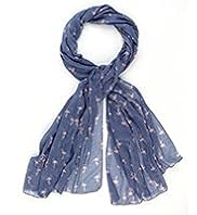Indigo Collection Lightweight Ditsy Flamingo Print Scarf