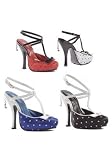 4.5 inch T-Strap Satin Mule Pump Women's Size Shoe With 3/4 inch Concealed Platform