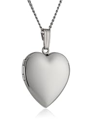 Sterling Silver Polished Heart Locket Necklace