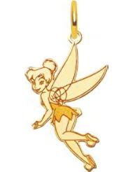 14K Gold Disney Tinker Bell Charm Peter Pan 24mm New