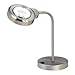 Brushed Steel Gooseneck Magnifier Desk Lamp
