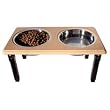 Ethical - Spot Posture Pro Stainless Steel Adjustable Double Diner Dog Bowl (Oak, 3 Quarts)