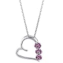 Sterling Silver Heart Pendant with Ruby