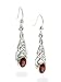 Sterling Silver Celtic Knot Red Garnet Hook Earrings