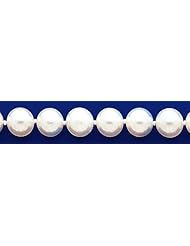 14k Yellow Gold 7-7.5mm White Akoya Saltwater Cultured Pearl Bracelet