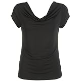 Misses Nue Options Solid Drape Neck Top