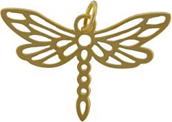Pretty Open Design Dragonfly Pendant in Gold Vermeil, #7638