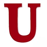 8-Inch Wall Hanging Wood Letter U Red