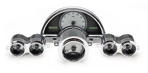 1958-62 Chevy Corvette VHX System, Satin Alloy Style Face, Red Display