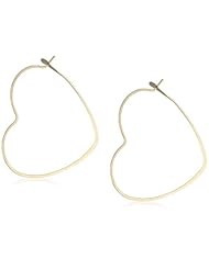 Melissa Joy Manning 14 Karat Gold Heart Hoop Earrings
